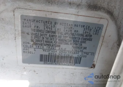 2013 Nissan Sentra Sv from USA, damaged, VIN 3N1AB7AP0DL673398